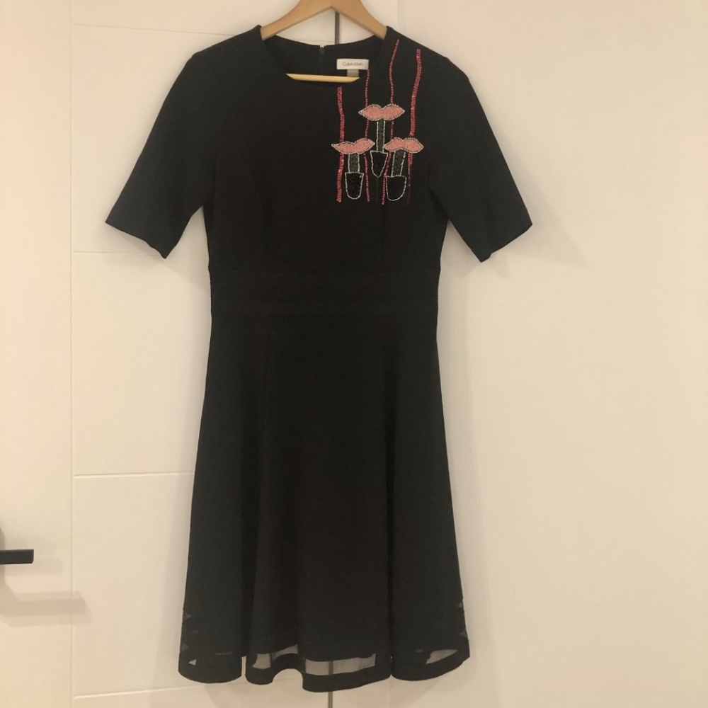 Black Dress with One and Only handmade embroidery